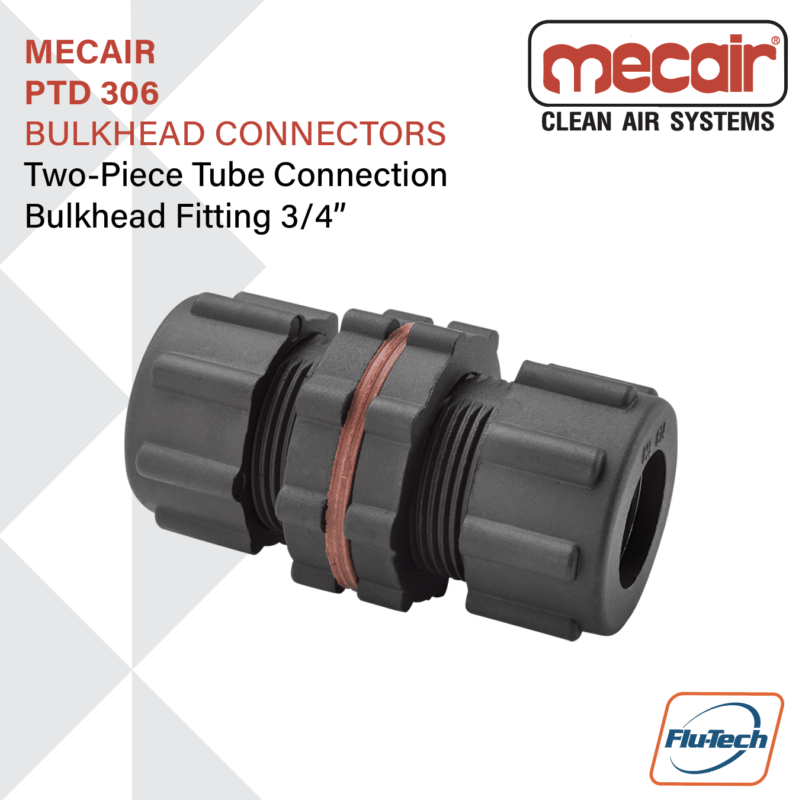Mecair – PTD 306 Two-Piece Tube Connection Bulkhead Fitting