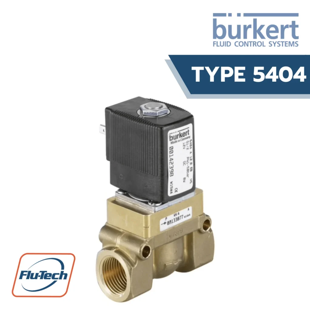 พิสตั้นวาล์ว Piston Valve 2/2 ทาง 1, 1/2, 3/4 นิ้ว 24 VDC 24 VAC รุ่น 5404 ยี่ห้อ BURKERT