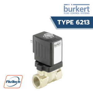 โซลินอยด์วาล์ว 2/2 ทาง 24V DC ทองเหลือง, สแตนเลส Type 6213 ยี่ห้อ Burkert