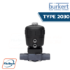 วาล์วไดอะแฟรม 2/2 ทางที่ทํางานด้วยลม Burkert Type 2030