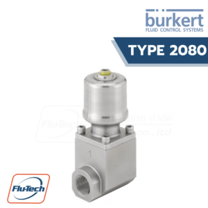 Type 2080 - Pneumatically operated 2:2 way valve with PTFE bellow Flu-Tech