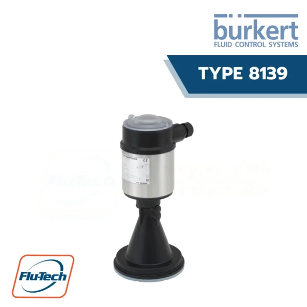 Burkert-Type 8139 - Radar level meter for liquids suitable for use in applications with aggressive fluids as well as with hygienic requirements