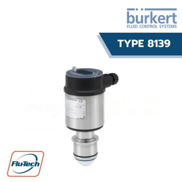 Burkert-Type 8139 - Radar level meter for liquids suitable for use in applications with aggressive fluids as well as with hygienic requirements