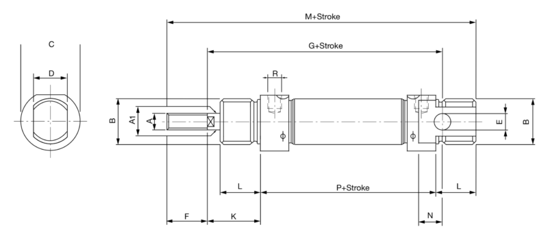 Burkert Type TZG001 - Cylinder Dimensions (Flu-Tech Thailand)