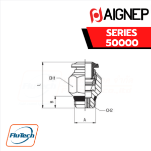 AIGNEP - 50000 Red Series - STRAIGHT MALE ADAPTOR UNIVERSAL SHORT