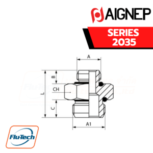 AIGNEP - SERIES 2035 - REDUCING NIPPLE (PARALLEL) WITH NBR O-RING