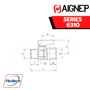 AIGNEP - SERIES 6310 - TAPER MALE R ISO 7 - FEMALE RP ISO 7 VALVE