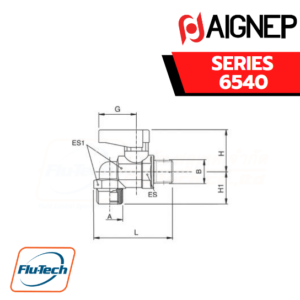 AIGNEP - SERIES 6540 - ELBOW PARALLEL MALE GA ISO 228-TAPER MALE R ISO 7 VALVE
