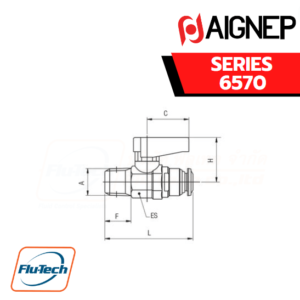 AIGNEP - SERIES 6570 - TAPER MALE R ISO 7- PUSH-FIT CONNECTIONS VALVE