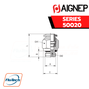 AIGNEP Series 50020 - STRAIGHT MALE ADAPTOR (PARALLEL)