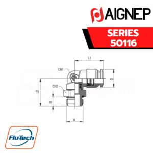 AIGNEP Series 50116 - ORIENTING ELBOW MALE ADAPTOR (PARALLEL)