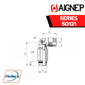 AIGNEP Series 50121 - EXTENDED ORIENTING ELBOW MALE ADAPTOR “UNIVERSAL SHORT”