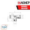 AIGNEP Series 50200 - TEE MALE ADAPTOR (TAPER) - CENTRE LEG