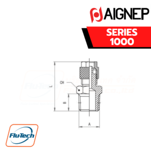 Aignep - 1000 -STRAIGHT MALE ADAPTOR (TAPER)
