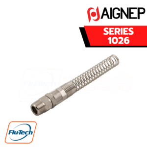 Aignep - 1026 -ORIENTING STRAIGHT MALE ADAPTOR (TAPER) + NUT WITH SPRING