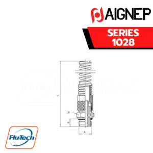 Aignep - 1028 -STRAIGHT MALE ADAPTOR (PARALLEL) + NUT WITH SPRING