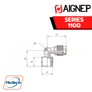 Aignep - 1100 -ELBOW MALE ADAPTOR (TAPER)