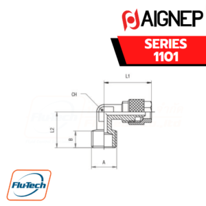Aignep - 1101 -ELBOW MALE ADAPTOR WITH METRIC THREAD