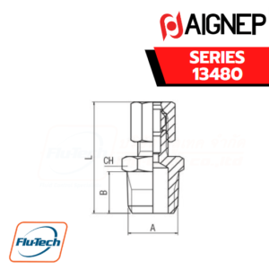 Aignep - 13480 -STRAIGHT MALE ADAPTOR (TAPER)
