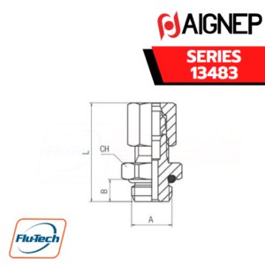 Aignep - 13483 -STRAIGHT MALE ADAPTOR WITH OR (PARALLEL)