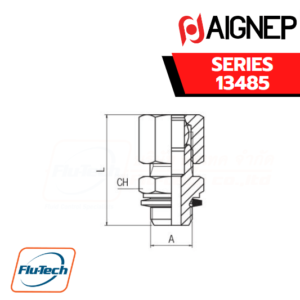 Aignep - 13485 -STRAIGHT MALE ADAPTOR (PARALLEL)