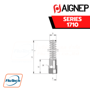 Aignep - 1710 -LOCKING NUT WITH SPRING - STAINLESS STEEL