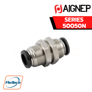 ข้อต่อลม ข้อต่อฟิตติ้ง ข้อต่อตรงยึดตู้ Aignep - 50050N -BULKHEAD CONNECTOR