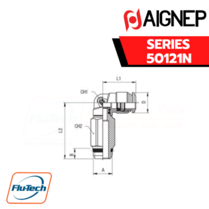 Aignep - 50121N -ORIENTING ELBOW MALE ADAPTOR (PARALLEL)