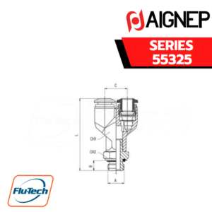 Aignep - 55325 -ORIENTING Y MALE ADAPTOR (PARALLEL)
