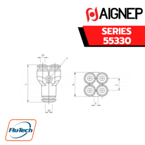 Aignep - 55330 - Y CONNECTOR MANIFOLD