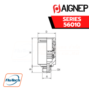 Aignep - 56010 -STRAIGHT MALE ADAPTOR (PARALLEL) WITH EXAGON EMBEDDED