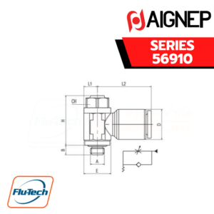Aignep - 56910 -ORIENTING FLOW REGULATOR FOR VALVE SCREWDRIVER REGULATION - CILINDRIC