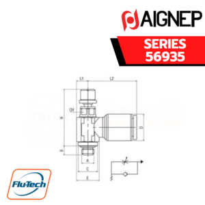 Aignep - 56935 -ORIENTING FLOW REGULATOR FOR CYLINDER MANUAL REGULATION - CILINDRIC