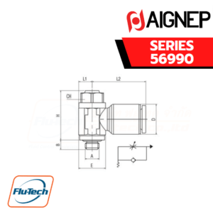 Aignep - 56990 -ORIENTING FLOW REGULATOR FOR CYLINDER SCREWDRIVER REGULATION - CILINDRIC