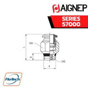 Aignep - 57000 -STRAIGHT MALE ADAPTOR UNIVERSAL SHORT