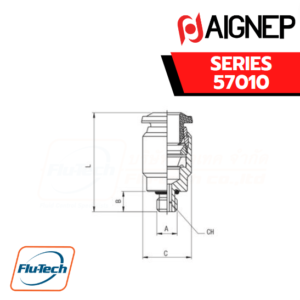 Aignep - 57010 -STRAIGHT MALE ADAPTOR WITH EXAGON EMBEDDED
