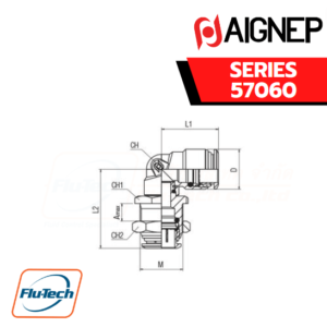 Aignep - 57060 -BULKHEAD ORIENTING ELBOW