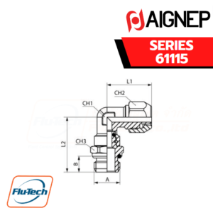Aignep - 61115 -ORIENTING ELBOW MALE ADAPTOR (PARALLEL)