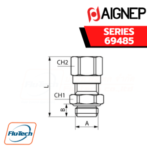 Aignep - 69485-STRAIGHT MALE ADAPTOR WITH FKM OR-1
