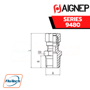 Aignep - 9480 - STRAIGHT MALE ADAPTOR