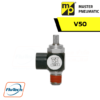 Master Pneumatic - V50 Right Angle Flow Control 1-8, 1-4, 3-8, 1-2 and Tube Fittings