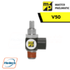 Master Pneumatic - V50 Right Angle Flow Control 1-8, 1-4, 3-8, 1-2 and Tube Fittings