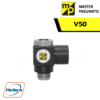 Master Pneumatic - V50 Right Angle Flow Control 1-8, 1-4, 3-8, 1-2 and Tube Fittings