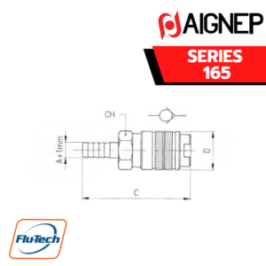 AIGNEP - 165 SOCKET WITH REST FOR RUBBER HOSE