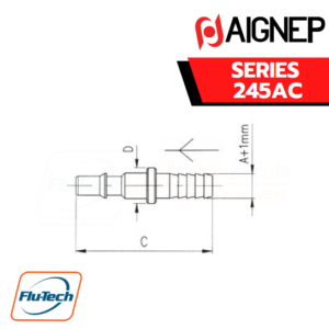 AIGNEP - 245AC Series STEEL PLUG WITH REST FOR RUBBER HOSE
