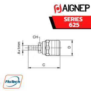 AIGNEP - 625 Series SOCKET WITH REST FOR RUBBER HOSE