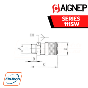AIGNEP - SERIES 111SW MALE SOCKET WITHOUT SHUTTER
