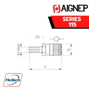 AIGNEP - SERIES 115 SOCKET WITH REST FOR RUBBER HOSE