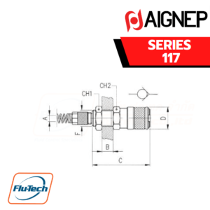 AIGNEP - SERIES 117 BULKHEAD SOCKET WITH COMPRESSION CONNECTION WITH SPRING