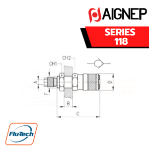 AIGNEP - SERIES 118 BULKHEAD SOCKET WITH COMPRESSION CONNECTION